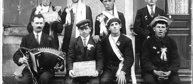 Conscrits de Villapourçon - classe 1924 - Amable Perraudin au diatonique